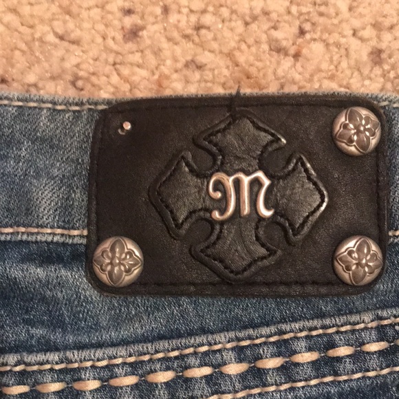 Miss me jeans unique cute bling  cow print flap pockets size 28 - Picture 6 of 16